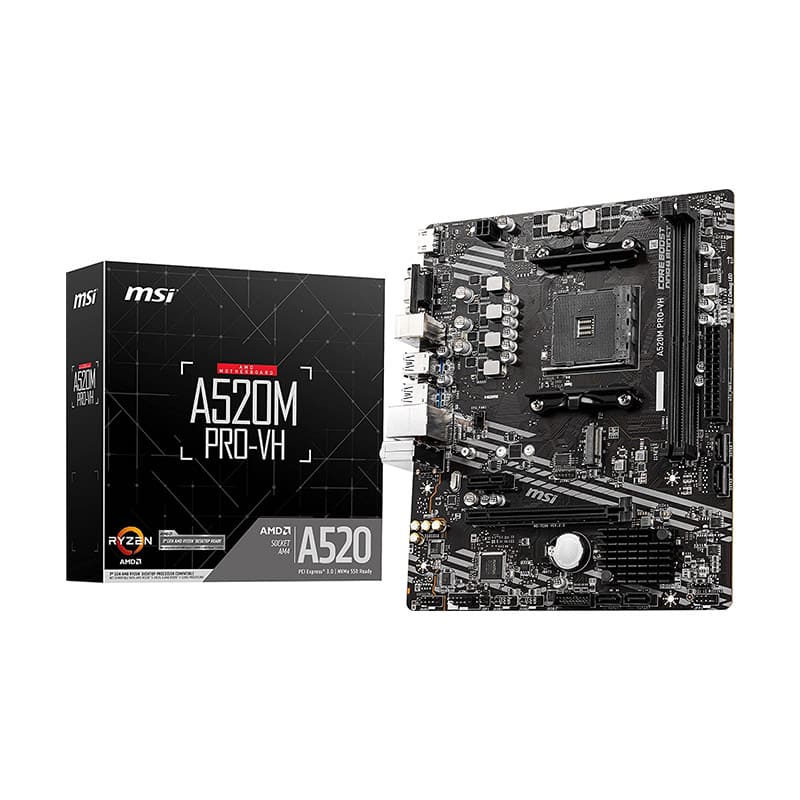 MSI A520M-A PRO Gaming Motherboard (AMD AM4, DDR4, PCIe